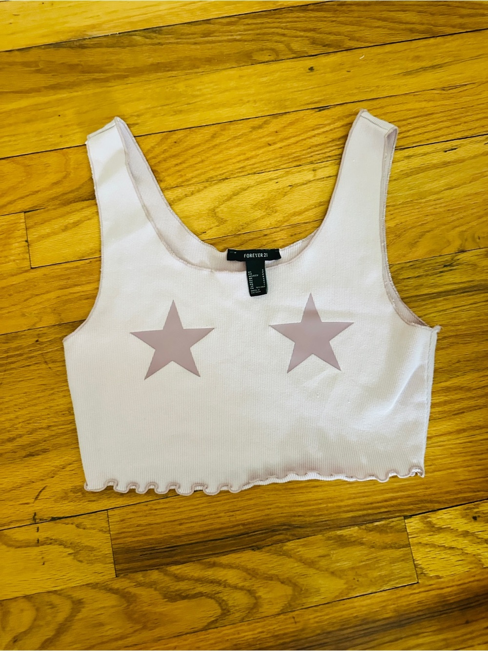 Forever 21 Purple Star Ribbed Crop Tank
